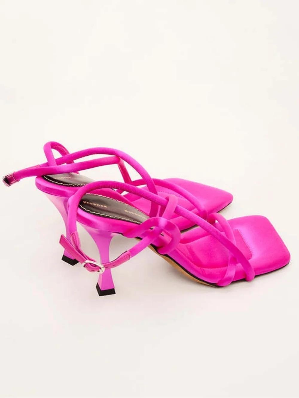 PROENZA SCHOULER Square Strappy Sandals Heels Satin Fuchsia EU 38 US 8 Org$795 - Picture 2 of 16